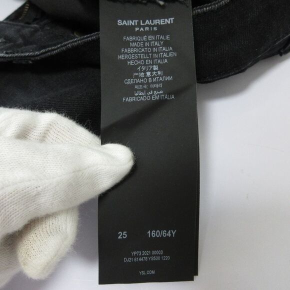 Good Saint Laurent Paris Stretch Skinny Denim Pants Jeans 614478 Ys500 W25 - Picture 7 of 14